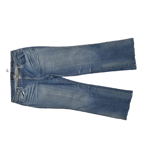 Seven 7 Women's Size 12 Flared Jeans Blue Cotton Blend Zip Solid - Picture 1 of 8